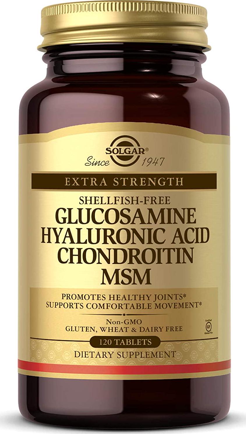Solgar Glucosamine Hyaluronic Acid Chondroitin MSM (Shellfish-Free) Tablets 120ct