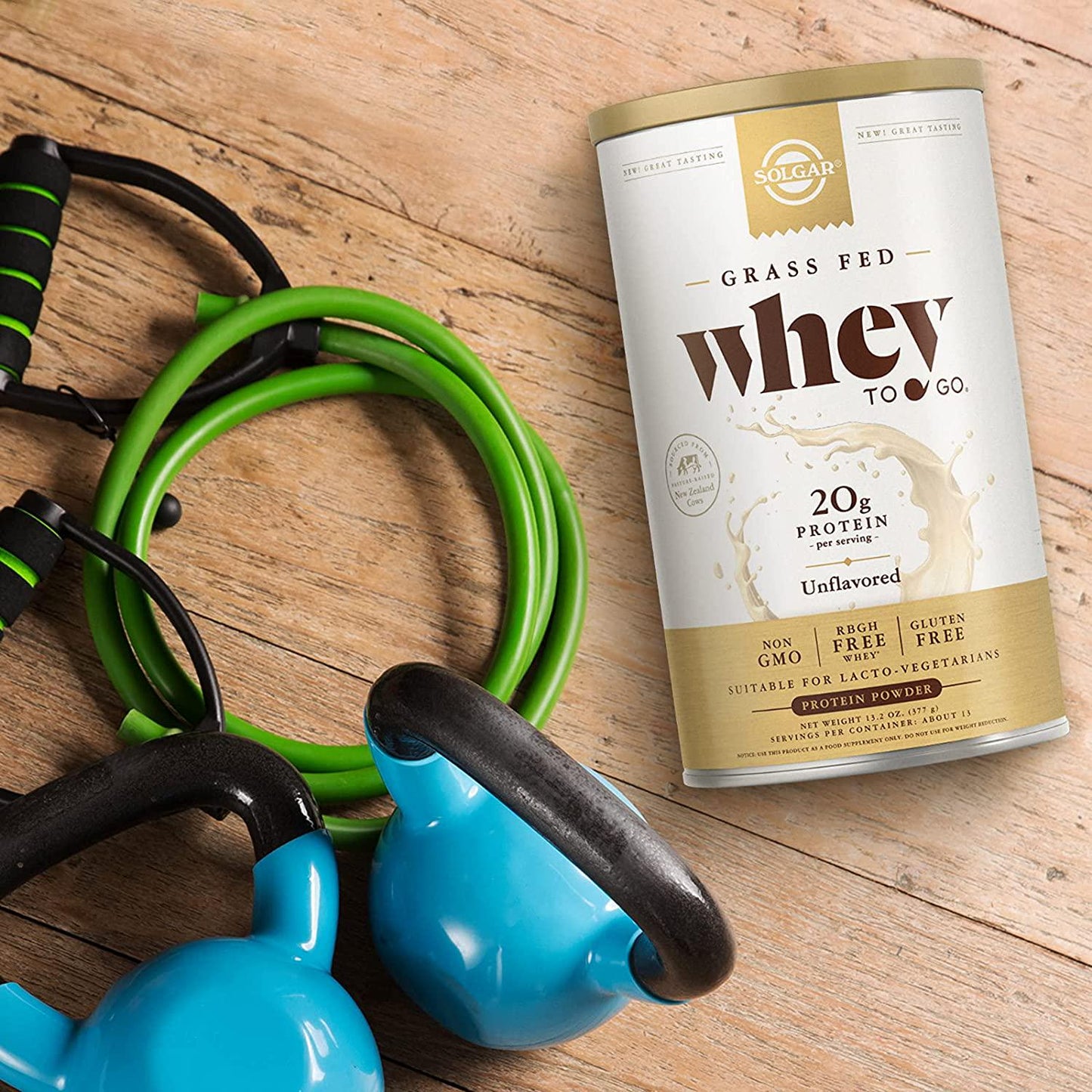 Solgar Grass Fed Whey to Go Protein Powder Unflavored, 2.3 lbs - 20g of Grass-Fed Protein from New Zealand Cows - Great Tasting and Mixes Easily - Supports Strength and Recovery - Non-GMO, 36 Servings