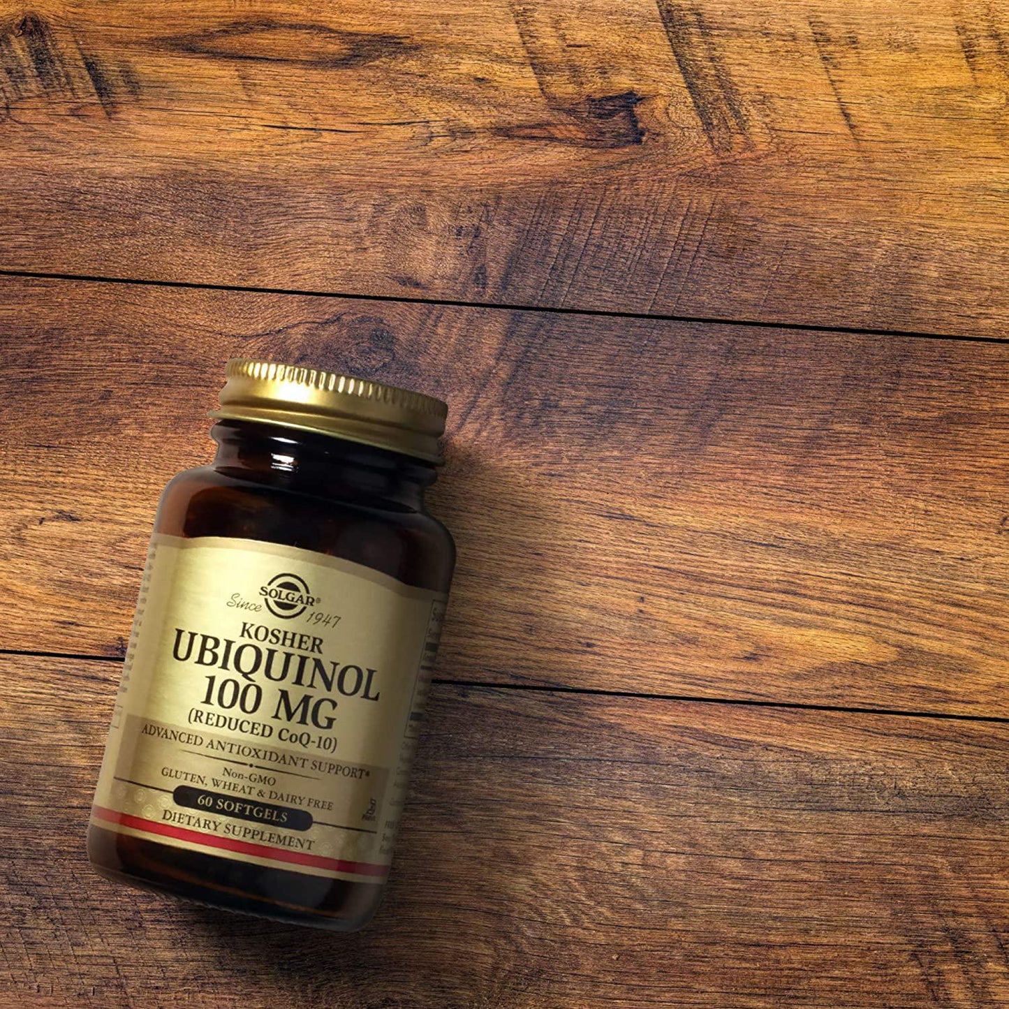 Solgar Kosher Ubiquinol 100mg, 60 Softgels - Advanced Antioxidant Support - Heart Health - Reduced Coenzyme Q10 (CoQ-10) - Non-GMO, Gluten Free, Dairy Free, Kosher - 60 Servings