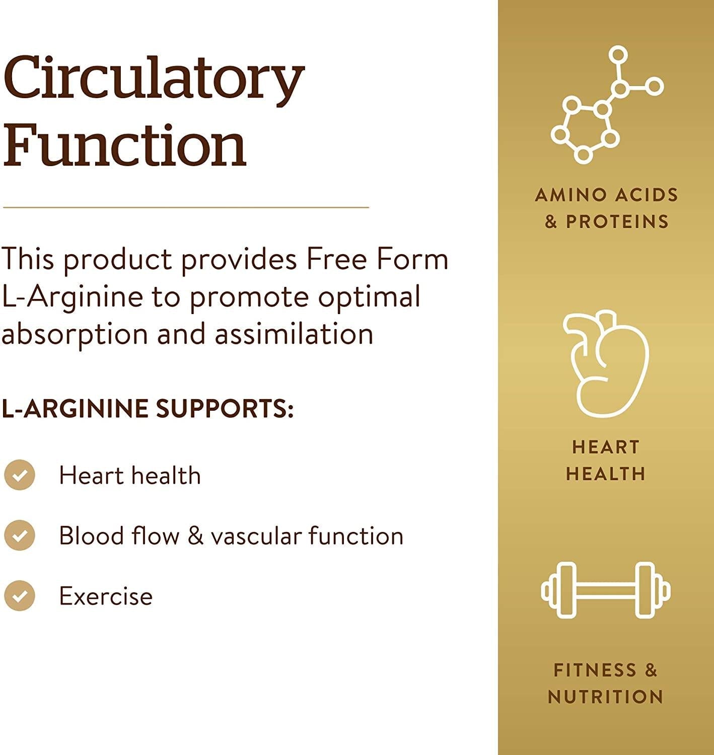 Solgar L-Arginine 500 mg, 250 Vegetable Capsules