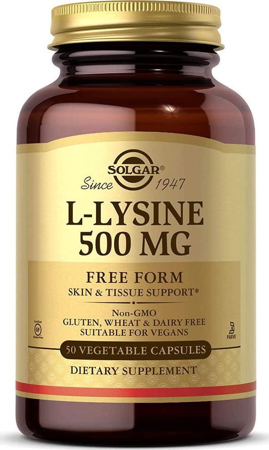 Solgar L-Lysine 500 mg, 100 Vegetable Capsules