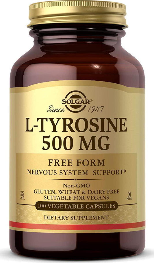 Solgar - L-Tyrosine Free Form 500 mg. - 100 Vegetarian Capsules