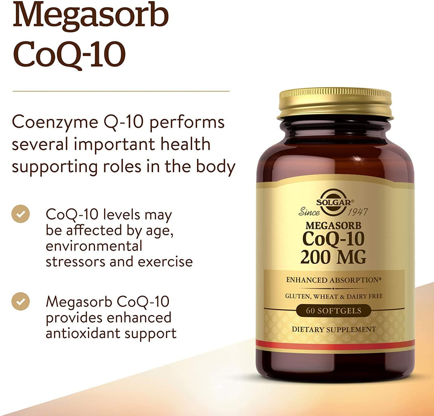 Solgar – Megasorb CoQ-10, 200 mg, 60 Softgels