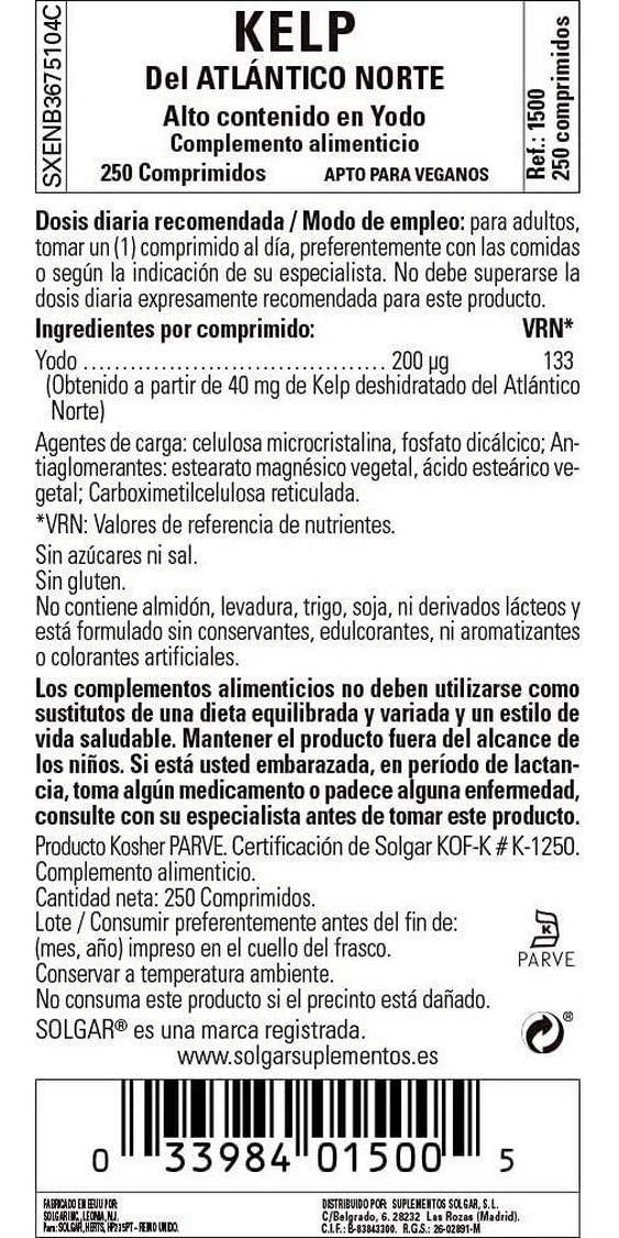 Solgar - North Atlantic Kelp Tablets 250 Count