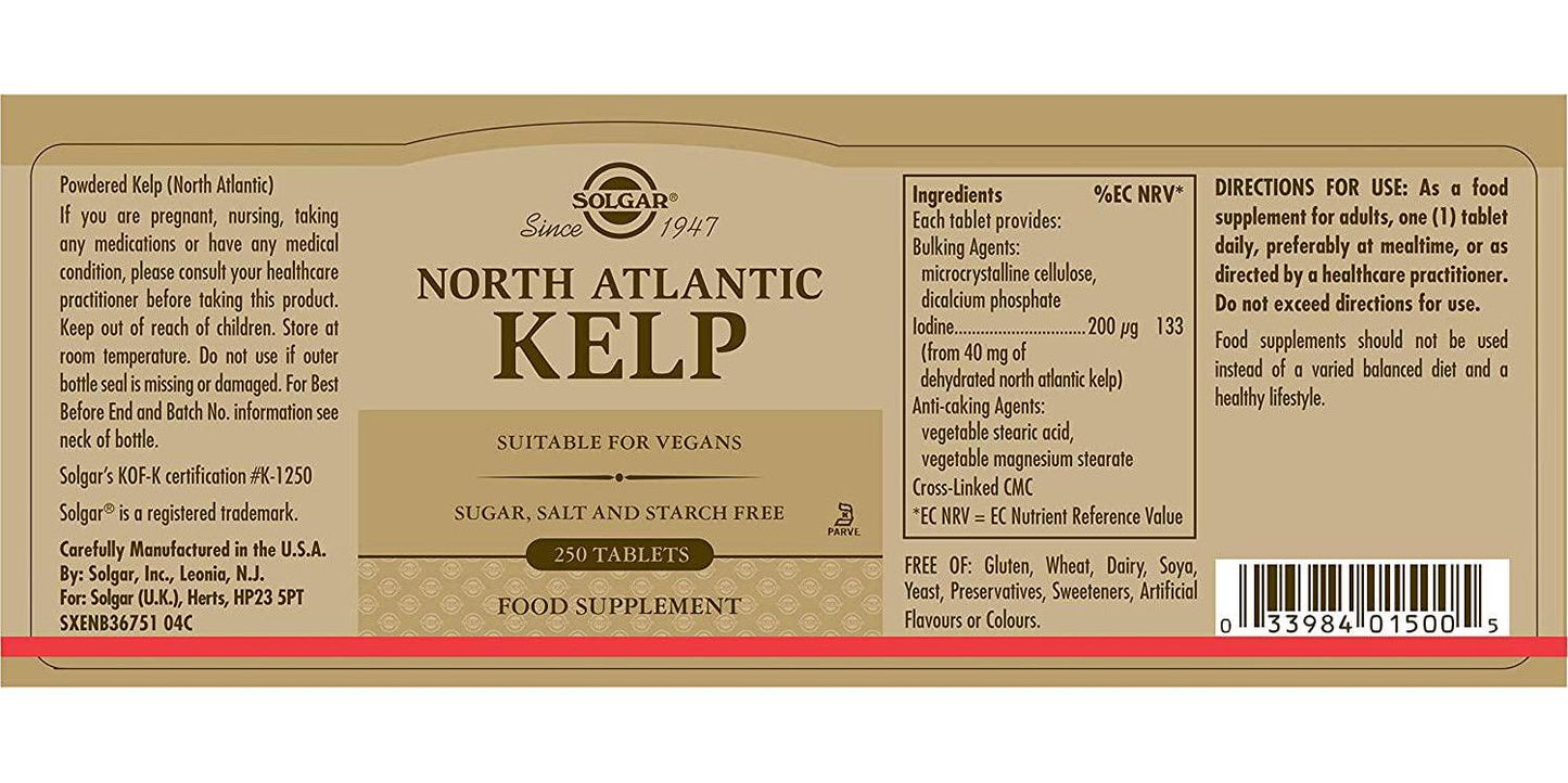 Solgar - North Atlantic Kelp Tablets 250 Count
