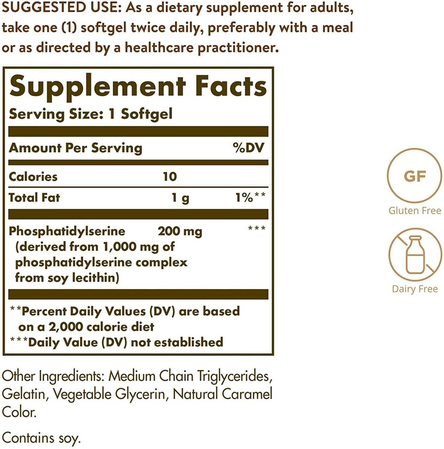 Solgar - Phosphatidylserine 200 mg Softgels 60 Count