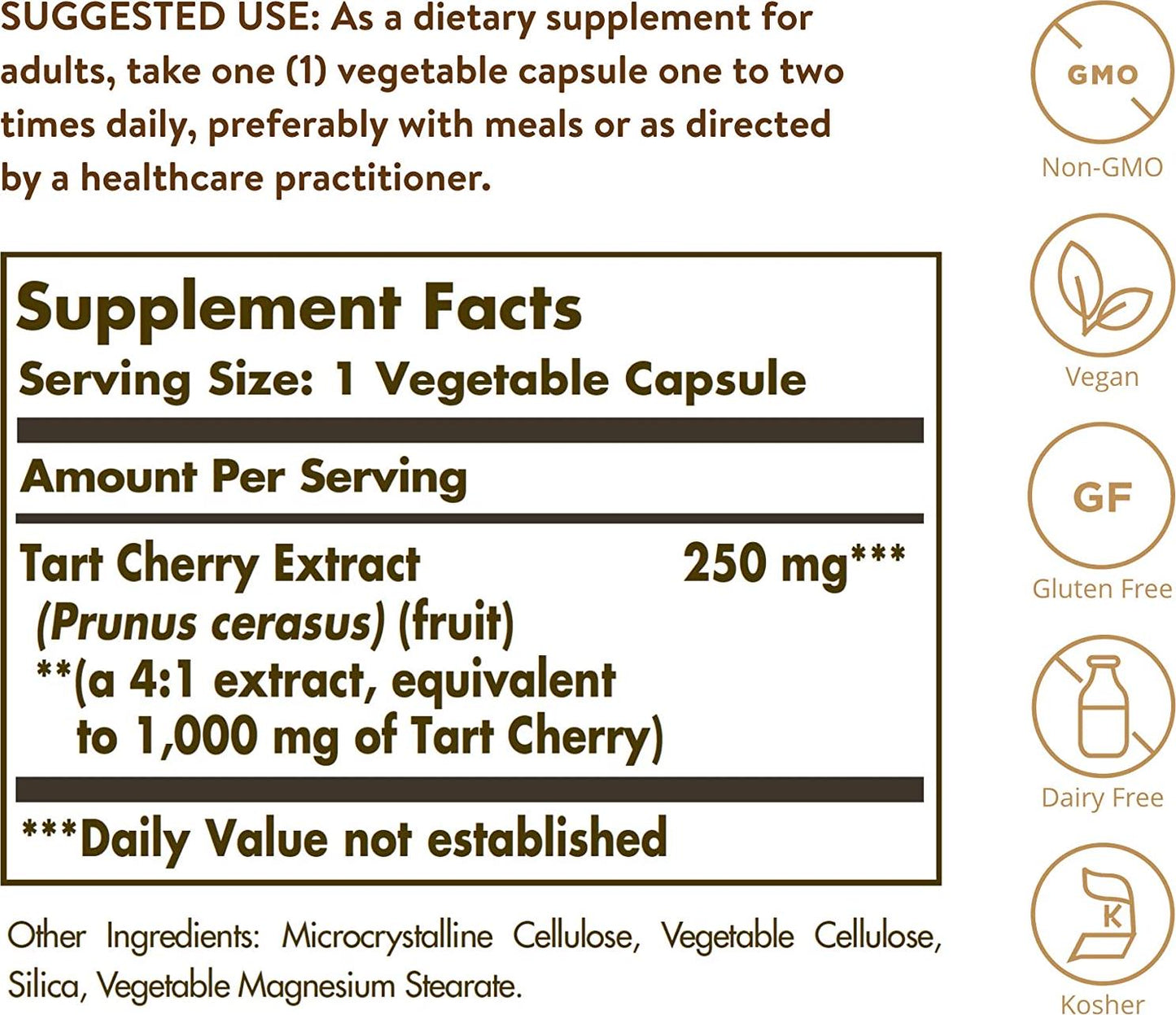 Solgar - Tart Cherry 1000 mg. - 90 Vegetarian Capsules