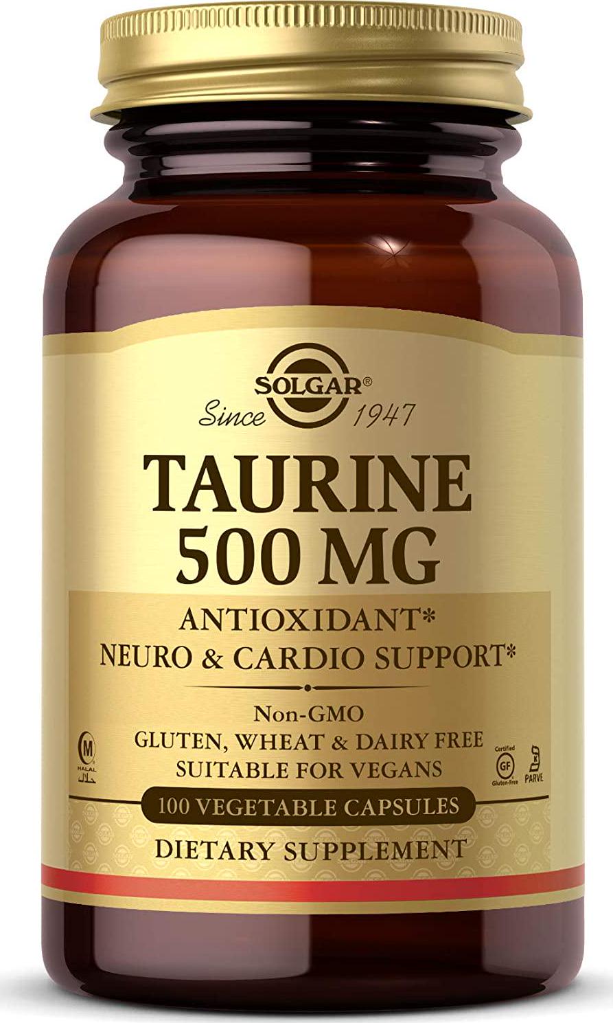 Solgar Taurine 500 mg, 100 Vegetable Capsules