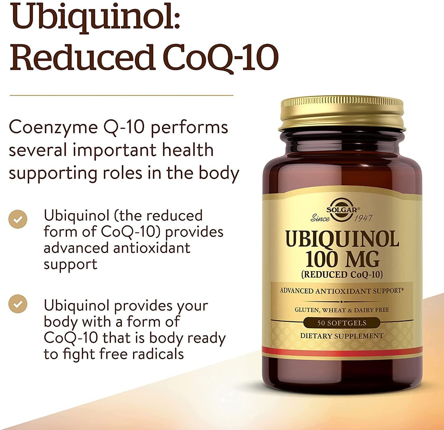 Solgar – Ubiquinol with Reduced CoQ-10 100 mg, 50 Softgels
