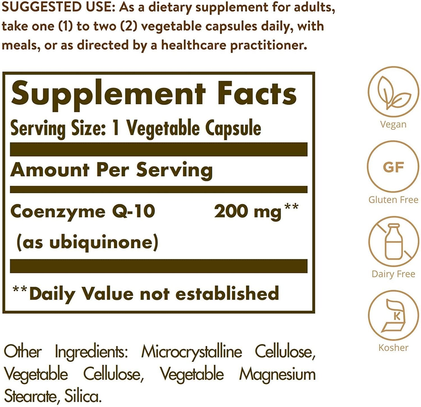Solgar – Vegetarian CoQ-10 200mg, 60 Vegetable Capsules – Supports Healthy Aging