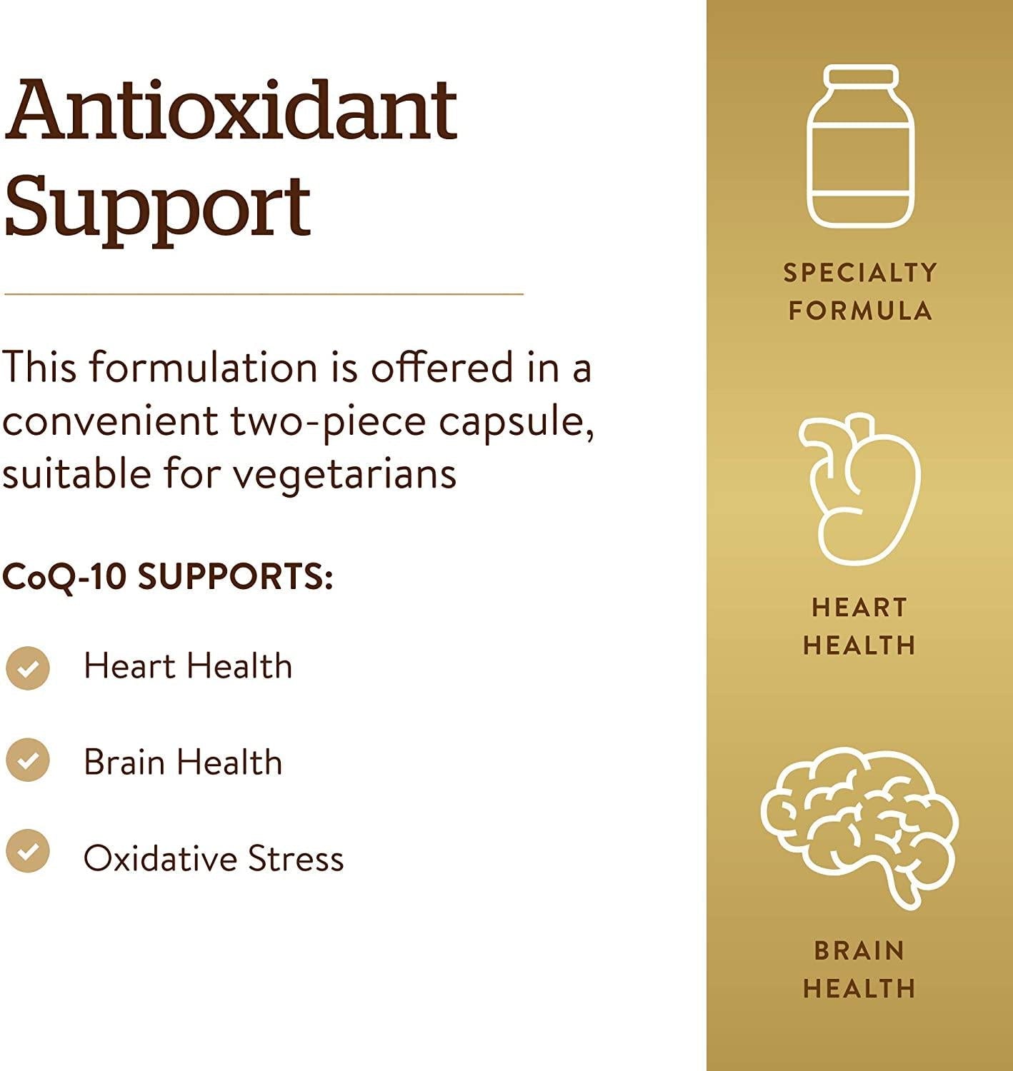 Solgar – Vegetarian CoQ-10 200mg, 60 Vegetable Capsules – Supports Healthy Aging