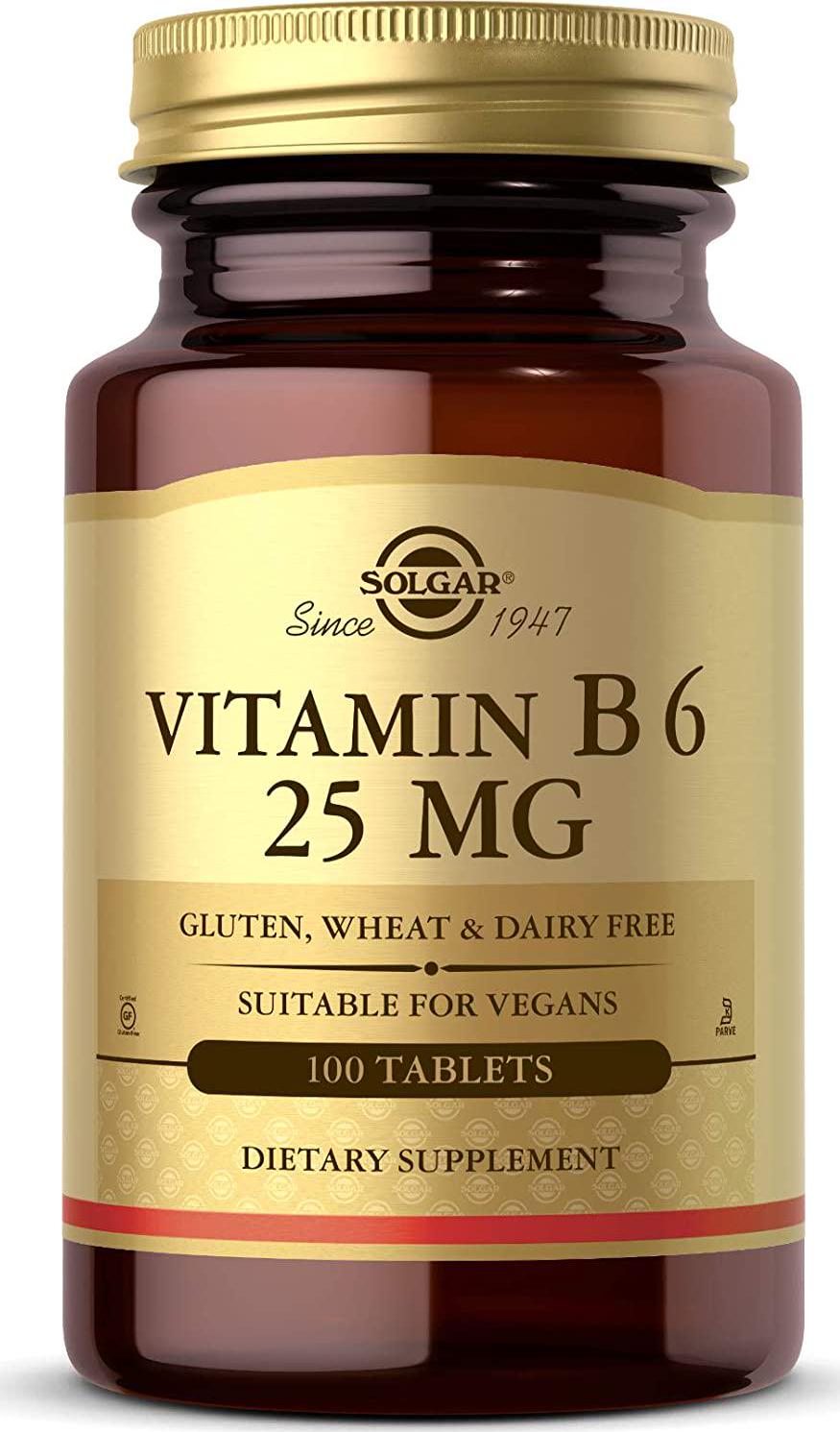 Solgar Vitamin B6, 25 mg, 100 Tablets