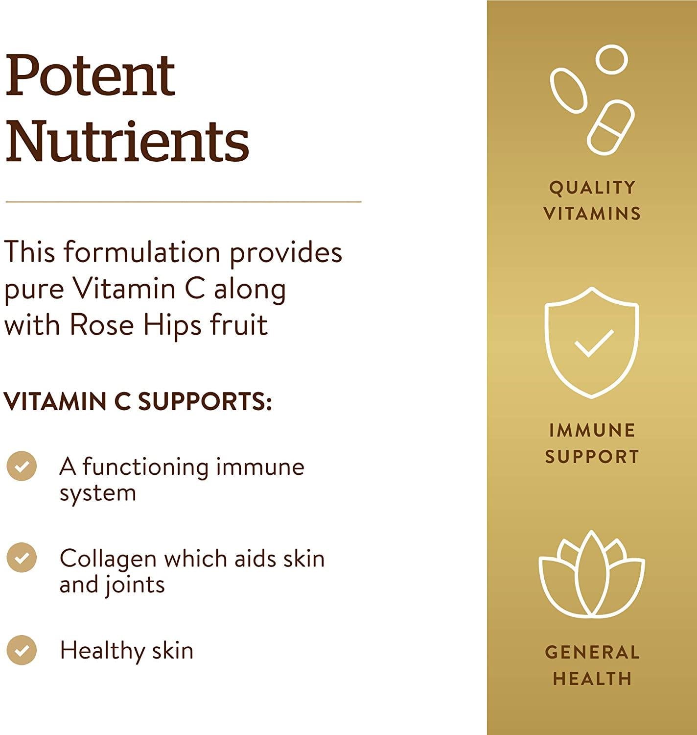 Solgar - Vitamin C 500 mg with Rose Hips Tablets 250 Count