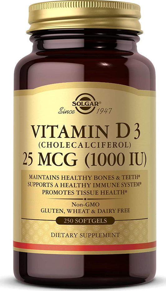 Solgar - Vitamin D3 (Cholecalciferol) 1,000 IU, 250 Softgels
