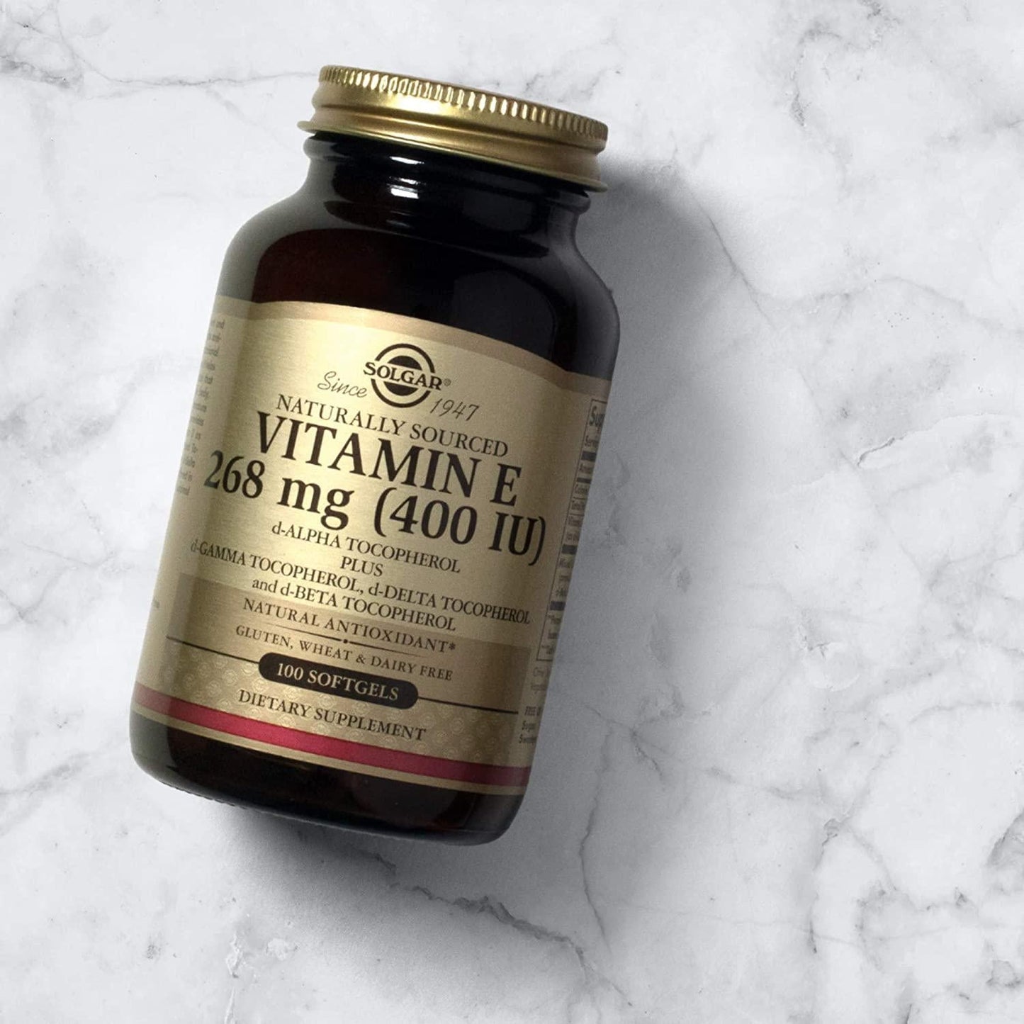 Solgar Vitamin E 400 IU Mixed Softgels D-Alpha Tocopherol and Mixed Tocopherols, 250 Count