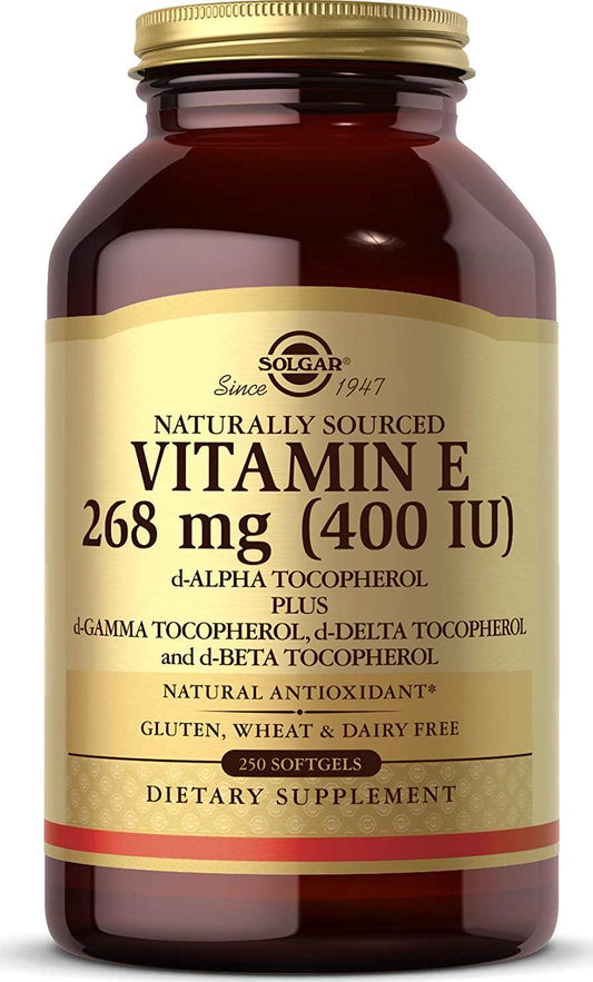 Solgar Vitamin E 400 IU Mixed Softgels D-Alpha Tocopherol and Mixed Tocopherols, 250 Count