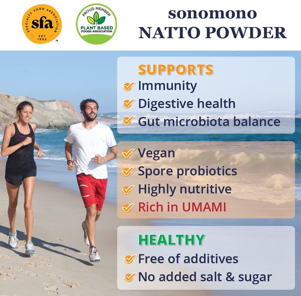 Sonomono Natto Powder Classic - Natural Japanese Probiotics to Support Gut Health and Immune System - 50 g, 1 Month Dosage