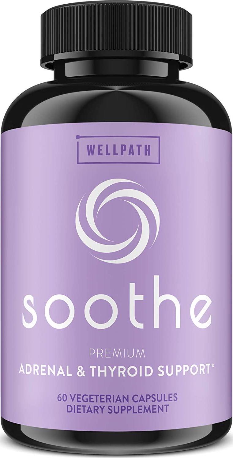 Soothe Thyroid Support and Adrenal Support Supplement - 2 in 1 Natural Vegan Formula to Support Energy, Metabolism, Adrenal Fatigue Relief, Stress Response, and Cortisol Balance