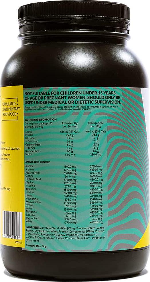 Soul Nutrition Whey Protein Powder, Cookies 'N Cream, 1 kilograms