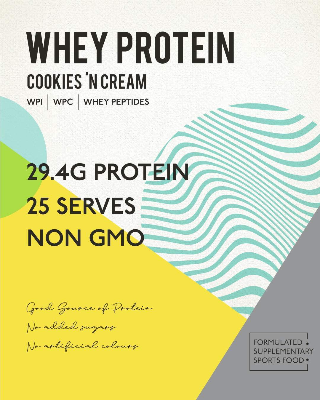 Soul Nutrition Whey Protein Powder, Cookies 'N Cream, 1 kilograms