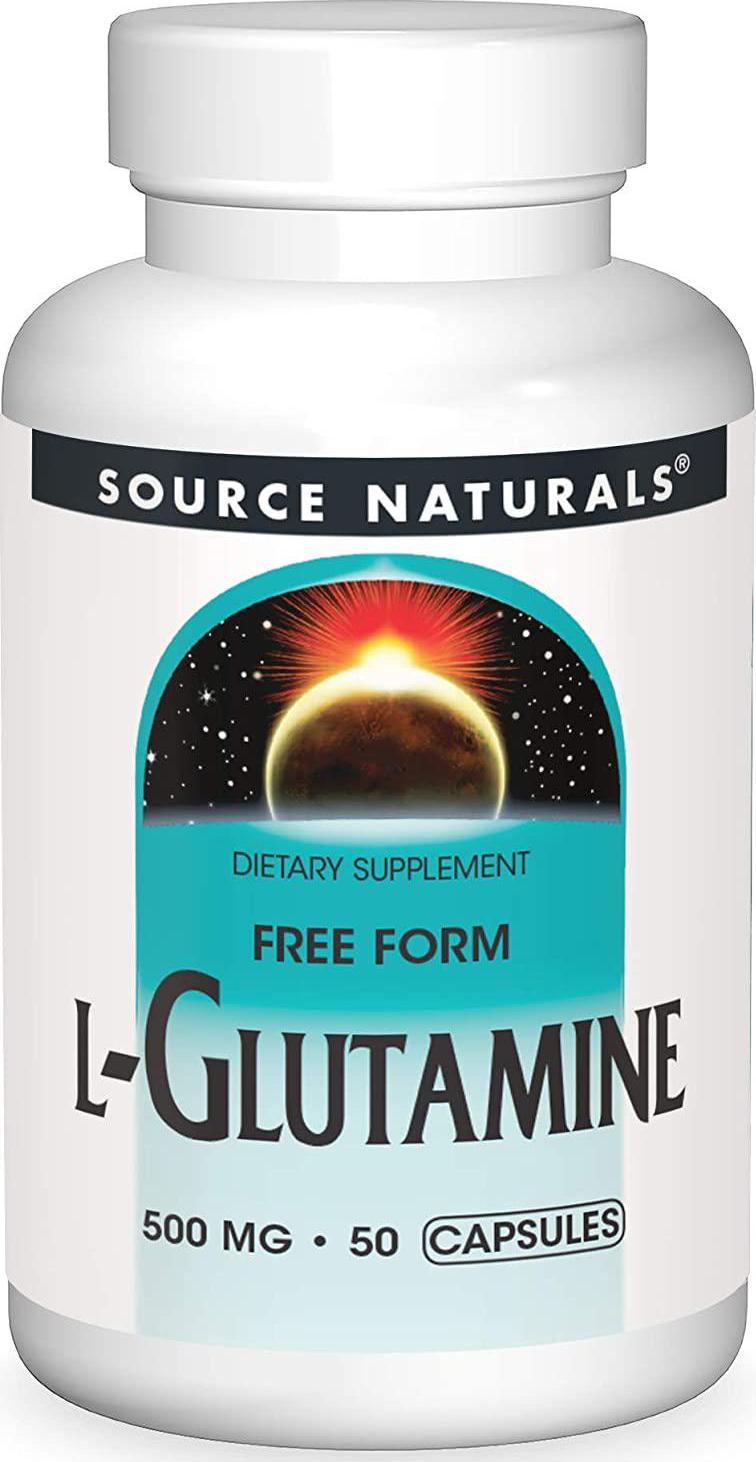 Source Naturals L-Glutamine - Free Form Amino Acid That Supports Metabolic Energy - 50 Capsules