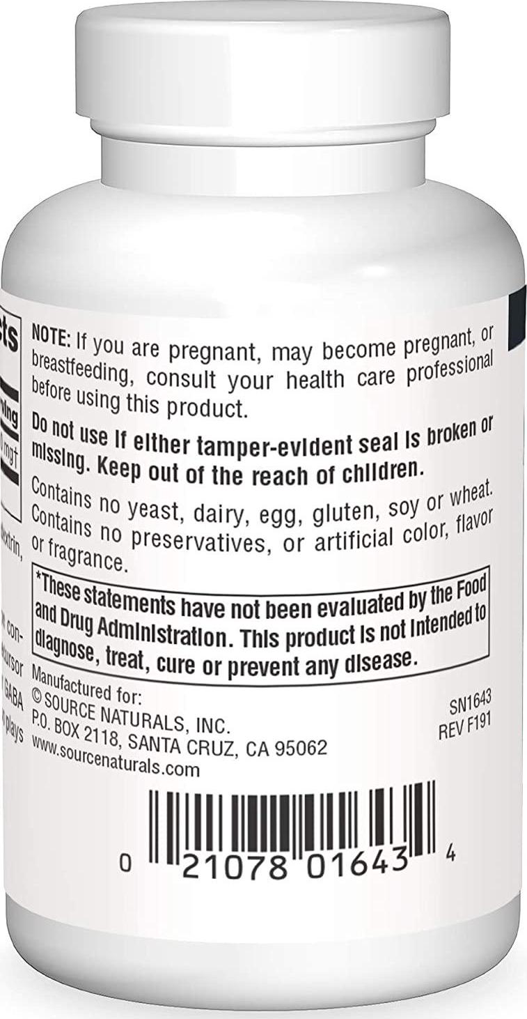 Source Naturals L-Glutamine - Free Form Amino Acid That Supports Metabolic Energy - 50 Capsules
