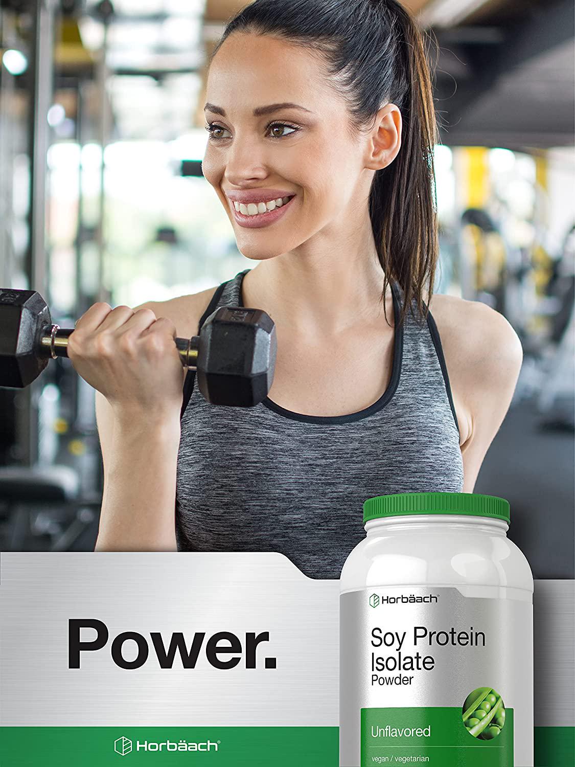 Soy Protein Isolate Powder | 3lb | Vegan, Vegetarian, Non-GMO, Gluten Free | Unflavored | 25g Protein Supplement | by Horbaach