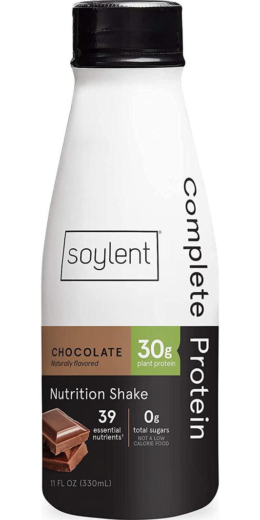 Soylent Complete Protein Gluten-Free Vegan Protein Meal Replacement Shake, Chocolate, 11 Oz (Pack of 12)