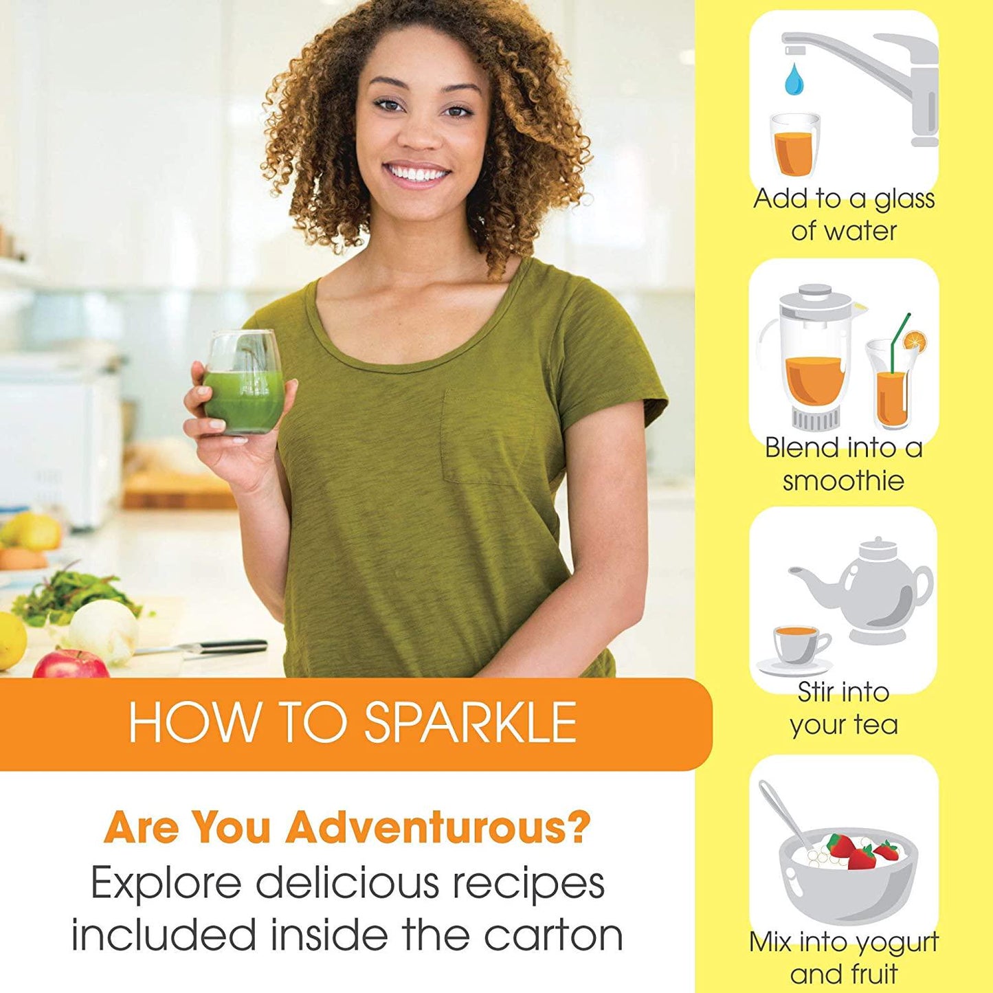 Sparkle Skin Boost Plus Verisol Collagen Peptides Protein Powder Vitamin C Orange Plus Supplement Drink, 8.1 oz