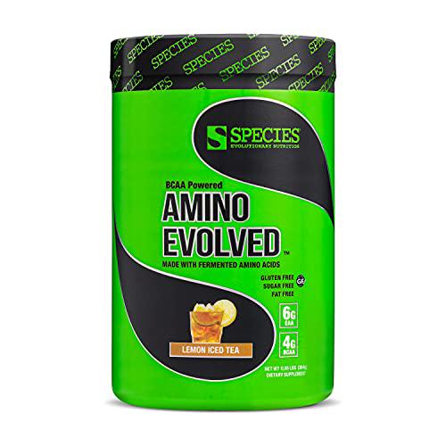 Species Nutrition Amino Evolved EAA and BCAA Powder, Fermented Amino Acids, Branched Chain Amino Acid Muscle Recovery and Endurance, Pre and Post Workout Supplement (Lemon Iced Tea, 30 Servings)