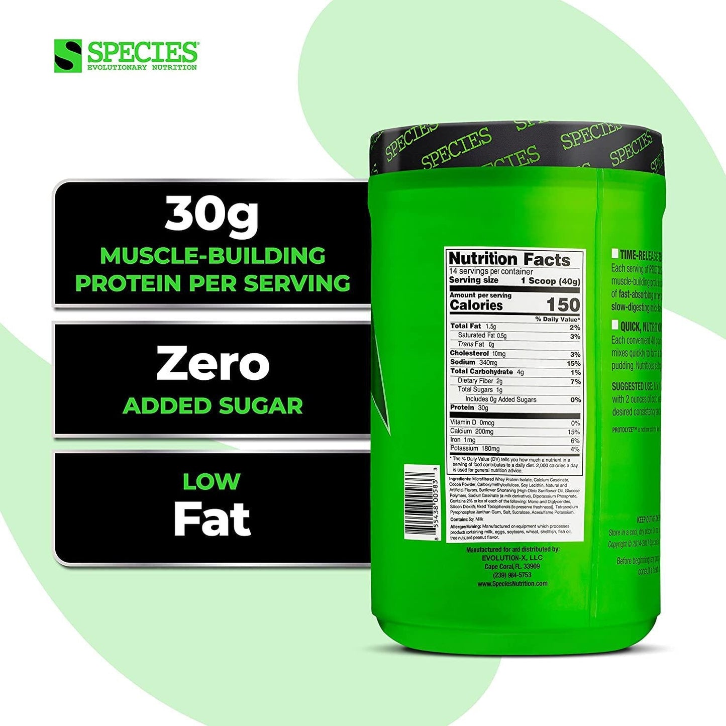 Species Nutrition Protolyze Protein Pudding, 30 Grams of Muscle Building Protein Powder, Low Calorie and Carb, Zero Sugar, Chocolate