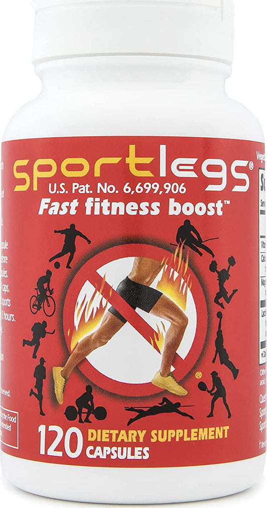 SportLegs Fast Fitness Boost Pre-Workout Lactic Acid Supplement, 120-Cap Bottle, Pack of 1