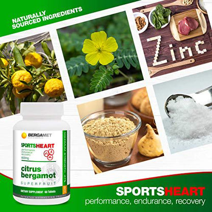 Sports Citrus Bergamot SuperFruit | Enhances Athletic Performance, Endurance and Recovery Naturally | Maintains Cardiovascular, Heart and Cholesterol Health | 47% BPF Super Strength Formula | 120 Tabs