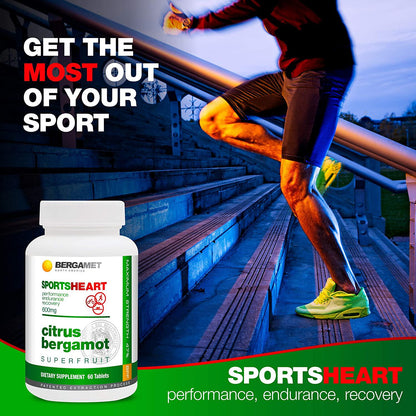 Sports Citrus Bergamot SuperFruit | Enhances Athletic Performance, Endurance and Recovery Naturally | Maintains Cardiovascular, Heart and Cholesterol Health | 47% BPF Super Strength Formula | 60 Tabs