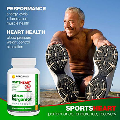 Sports Citrus Bergamot SuperFruit | Enhances Athletic Performance, Endurance and Recovery Naturally | Maintains Cardiovascular, Heart and Cholesterol Health | 47% BPF Super Strength Formula | 120 Tabs