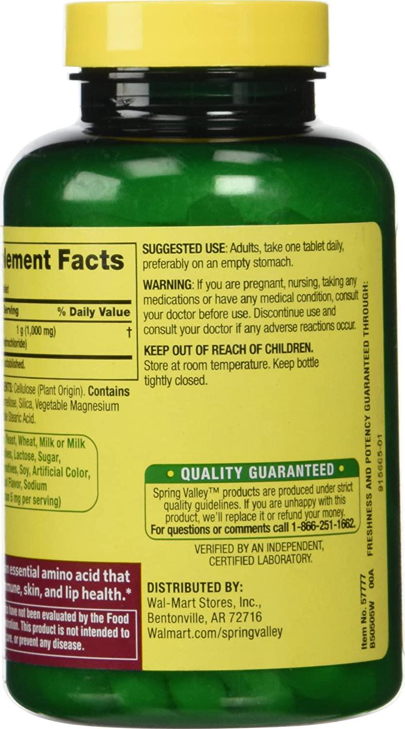 Spring Valley - L-Lysine 1000 mg, 100 Tablets