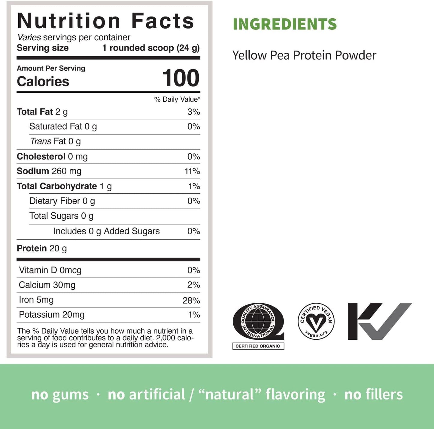 Sprout Living Organic Pea Protein Powder, 20 Grams of Plant Based Organic Protein Powder Without Artificial Sweeteners, Non Dairy, Non-GMO, Dairy Free, Vegan, Gluten Free, Keto Drink Mix (1 Pound)