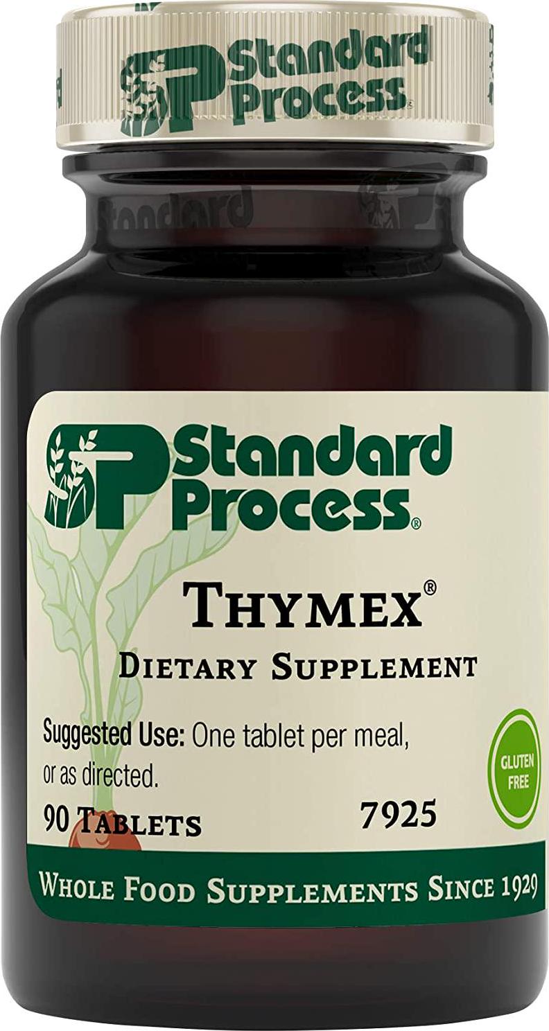 Standard Process Thymex - Whole Food Cholesterol, Thymus Supplement and Immune Support Supplement with Vitamin C, Magnesium Citrate, and Calcium Lactate - Gluten Free - 90 Tablets