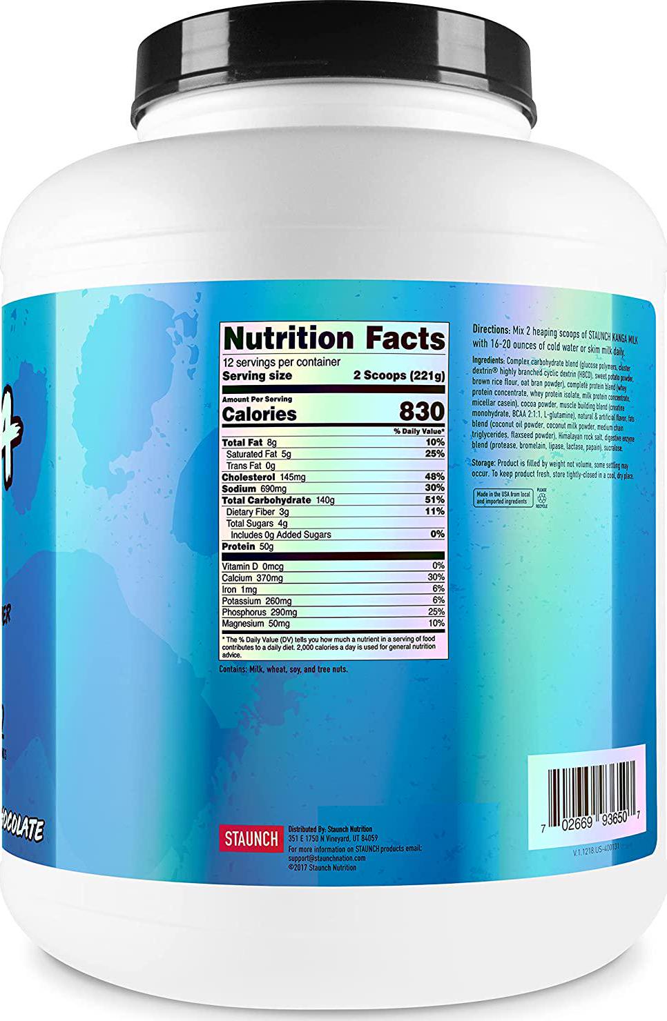 Staunch Kanga Milk (Milk Chocolate) 6LBS - Mass Gainer