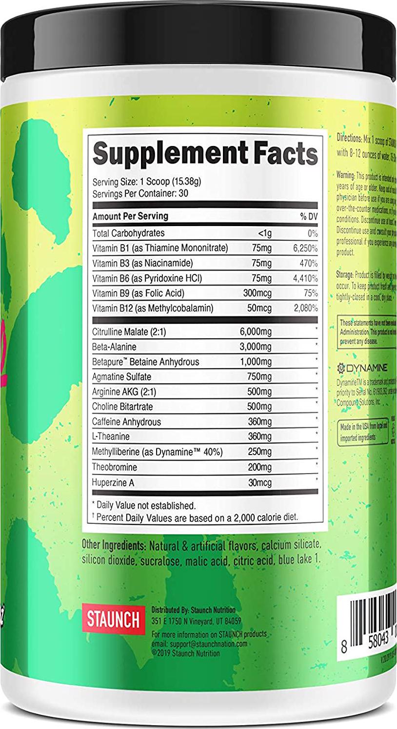 Staunch Koala Freak 2.0 Pre-Workout (Blue Raspberry) 30 Servings - Effective, Premium Pre-Workout Powder