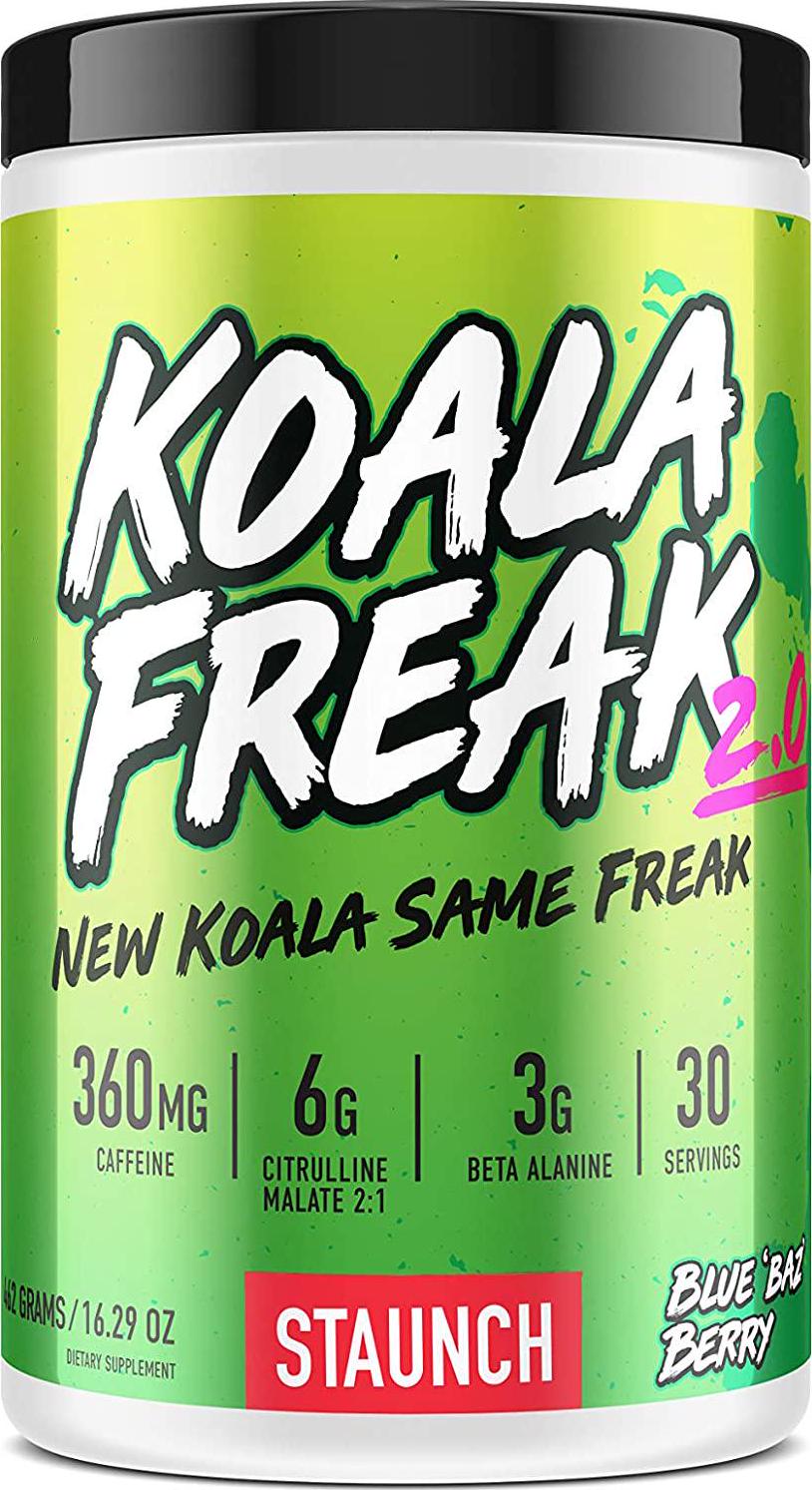 Staunch Koala Freak 2.0 Pre-Workout (Blue Raspberry) 30 Servings - Effective, Premium Pre-Workout Powder