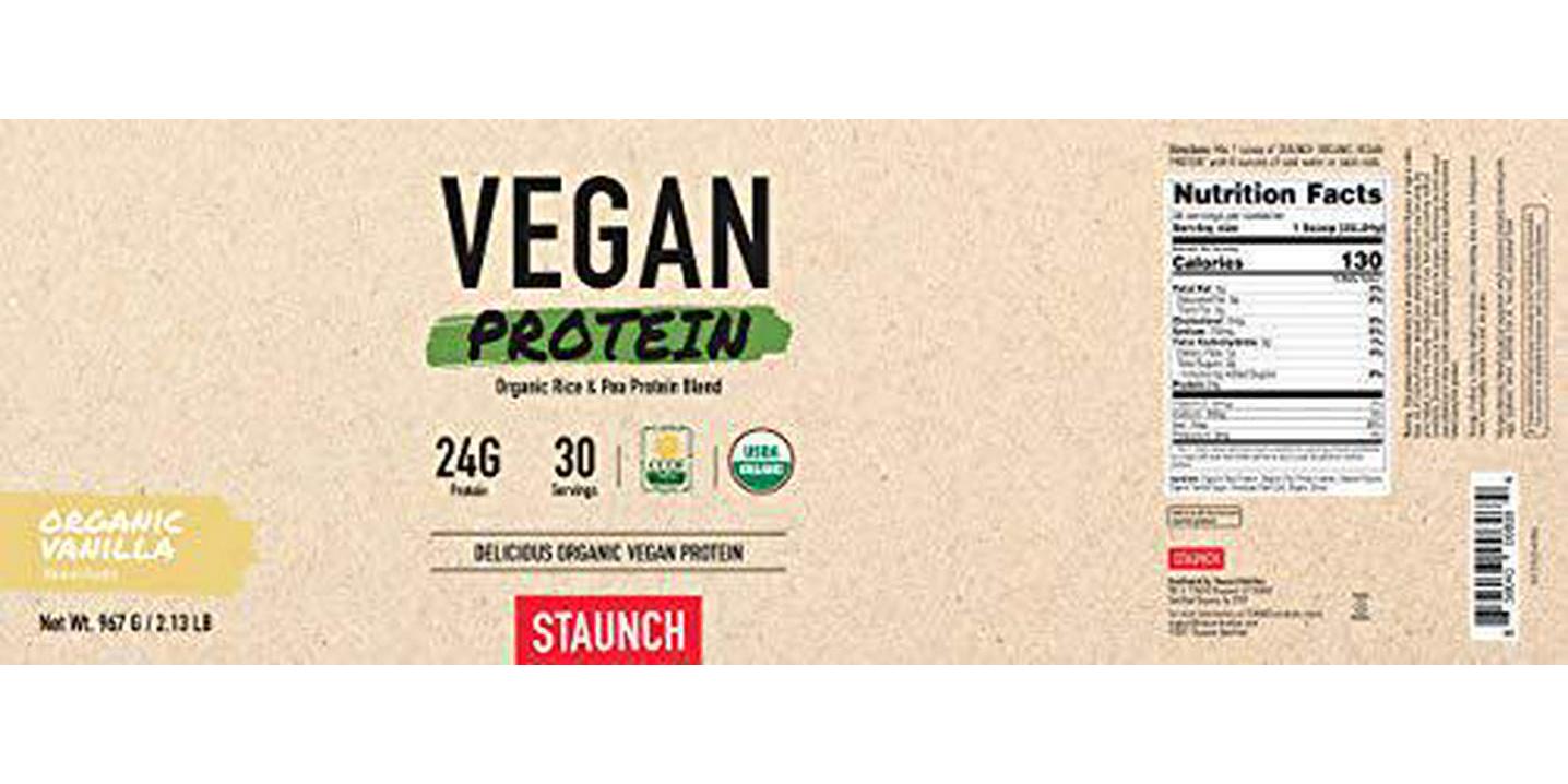 Staunch Vegan Protein (2 lbs) Vanilla - 30 Servings