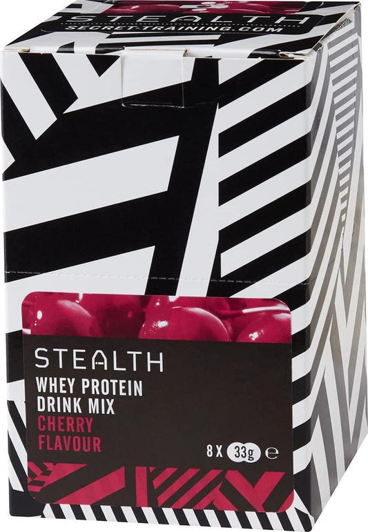 Stealth Cherry Whey Protein Drink Mix Powder - Pack of 8 Sachets
