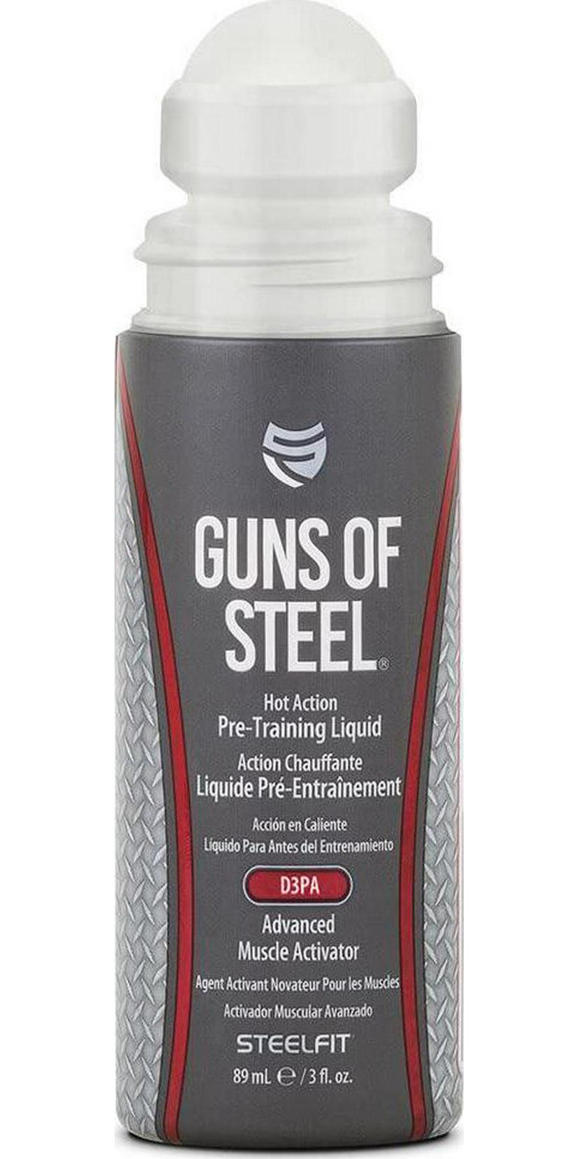 SteelFit Guns of Steel - Topical Hot Action Pre Training Liquid with D3PA - Advanced Muscle Activator - Mind Blowing Pump - Gains - Nitric Oxide - Pre Workout - Use on Biceps, Triceps - 3 fl. oz.