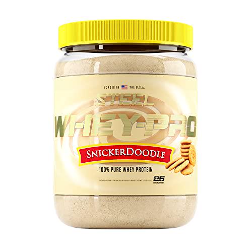 Steel Supplements Whey-PRO Whey Protein Powder Supplement Supports Lean Muscle Gains (Snickerdoodle 25 Serving)