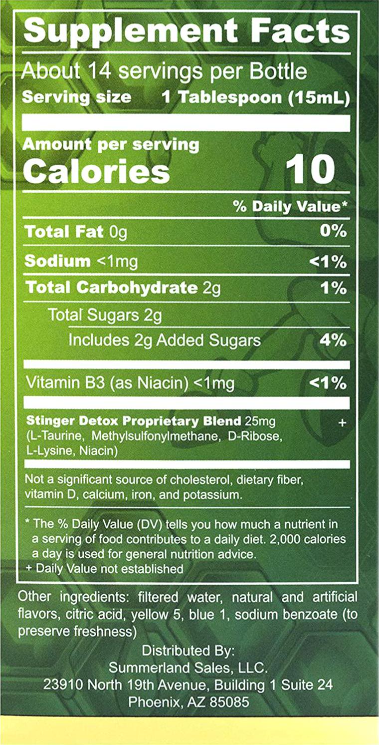 Stinger Detox 7-Day Permanent Drink Lime Flavor 8 FL OZ