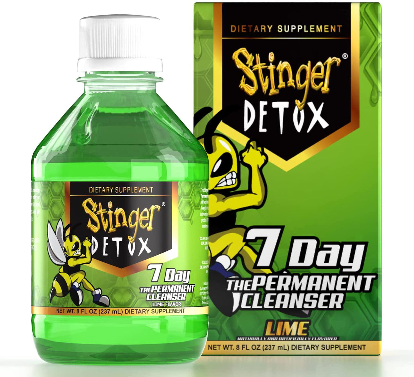 Stinger Detox 7-Day Permanent Drink Lime Flavor 8 FL OZ