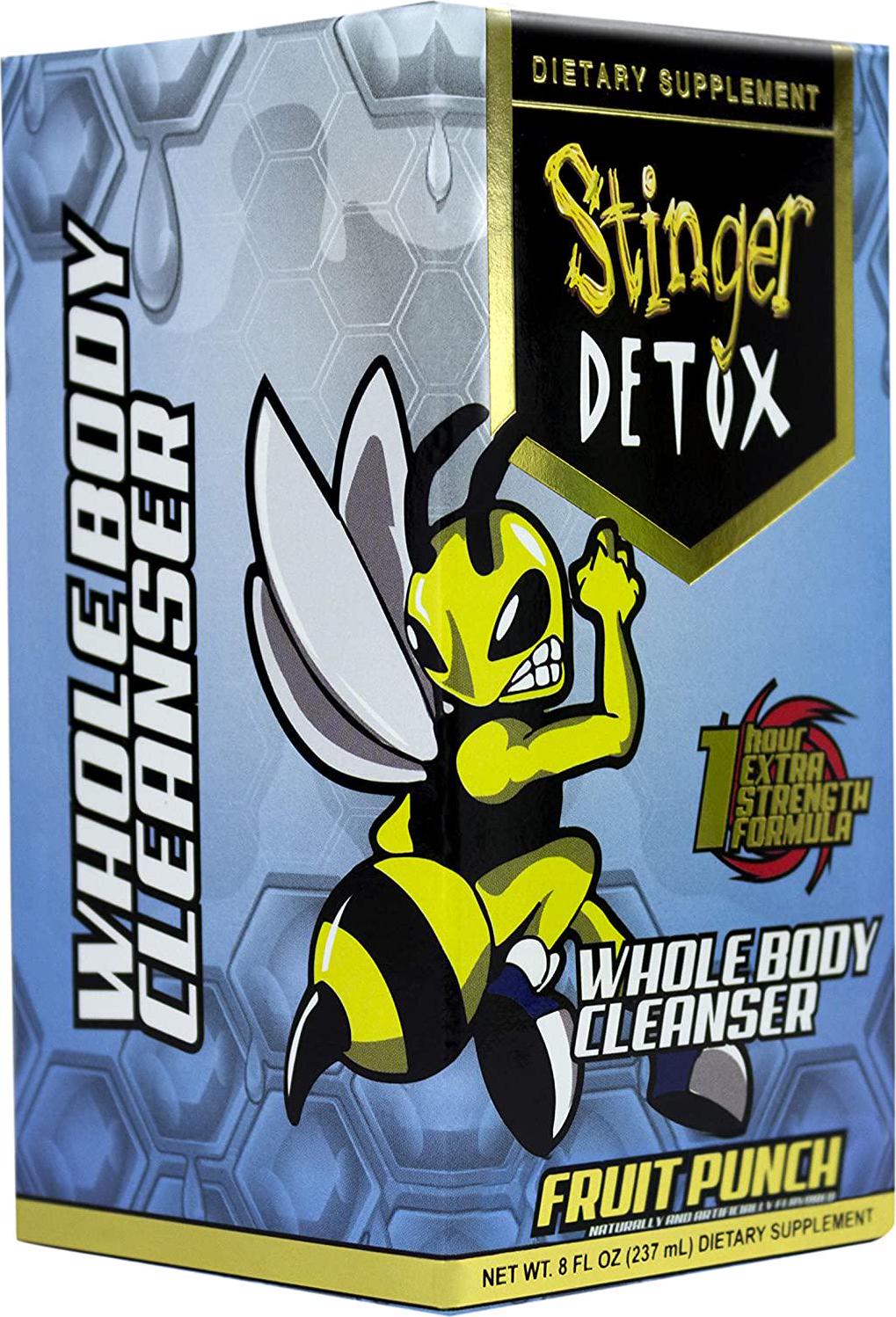 Stinger Detox Whole Body Cleanser 1 Hour Extra Strength Drink Fruit Punch 8 FL OZ - 4 Pack