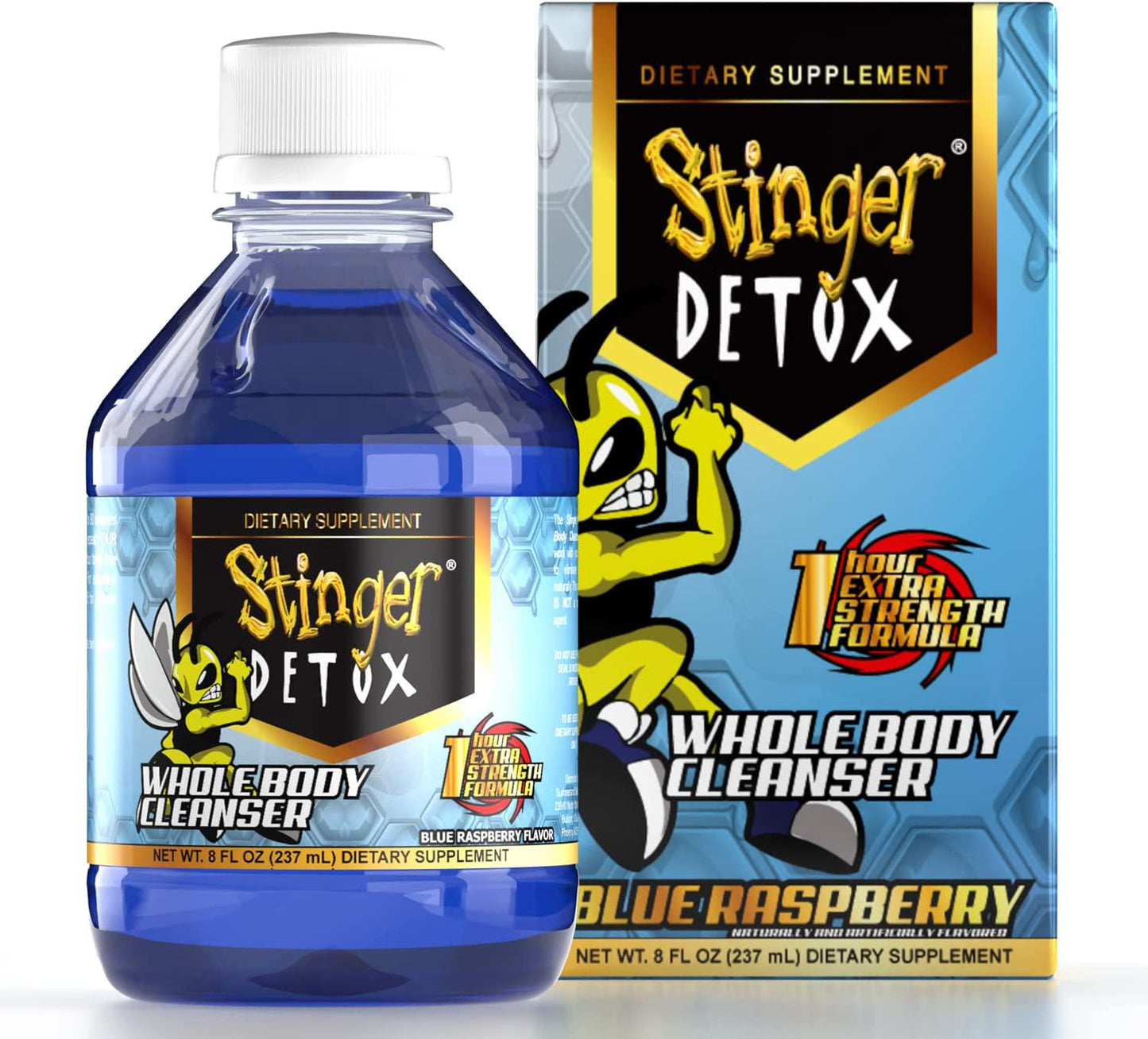 Stinger Detox Whole Body Cleanser 1 Hour Extra Strength Drink Blue Raspberry 8 FL OZ