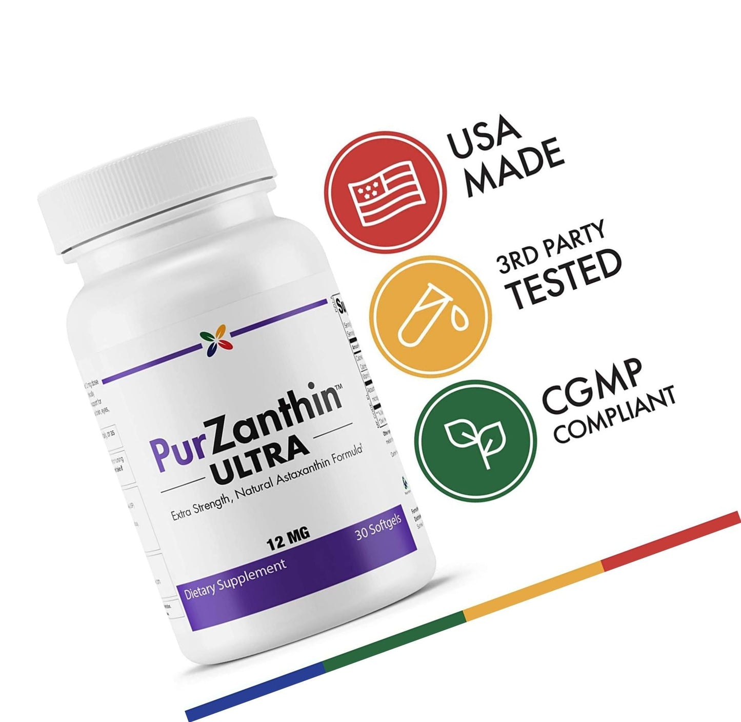 Stop Aging Now PurZanthin Ultra Natural Astaxanthin 12 MG Softgels (1 Pack)